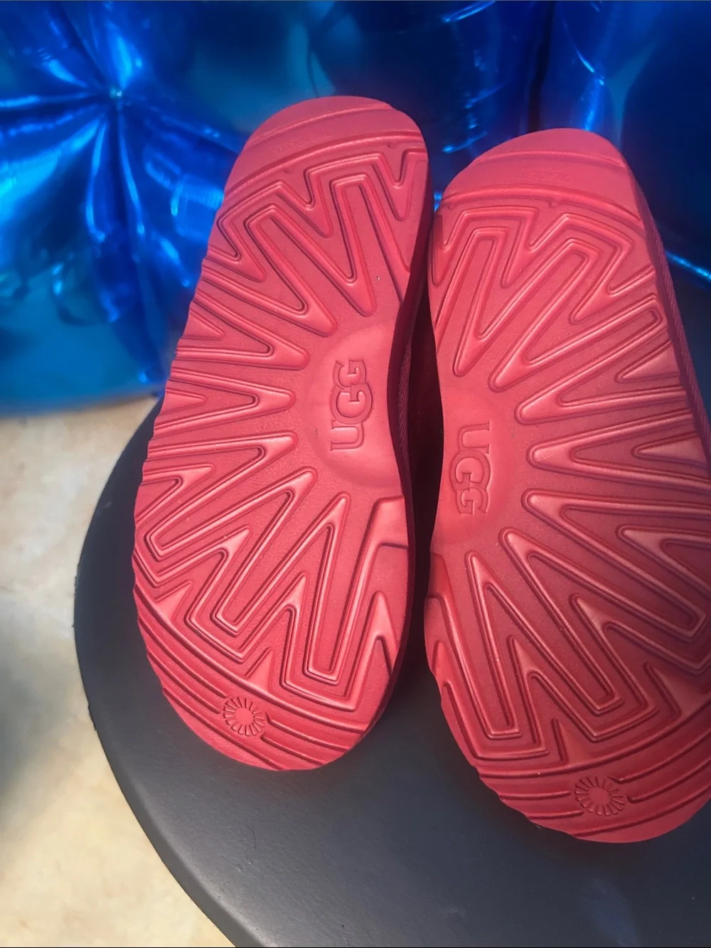 UGG Kids Red Suede Lace-Up Boots
